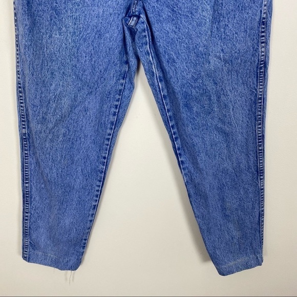 VINTAGE 80s BILL BLASS Acid Wash Super High Waisted Jeans Size 14 Hemmed - Picture 3 of 12